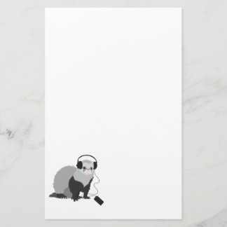 Funny Music Lover Ferret Stationery