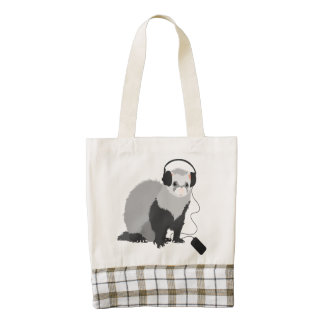 Funny Music Lover Ferret Zazzle HEART Tote Bag