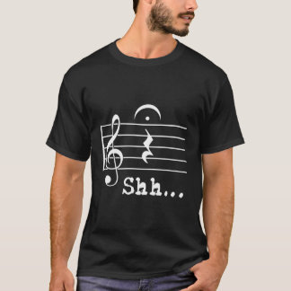 Funny Music Note Gifts Musician Shh Quarter Rest F T-Shirt