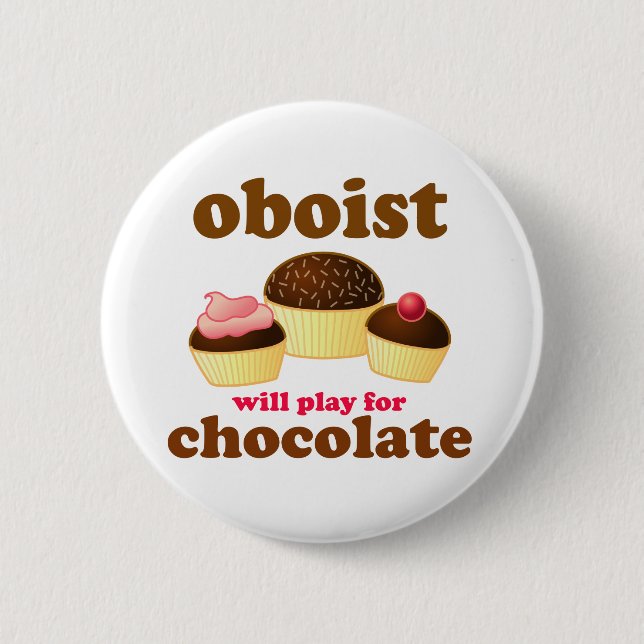 Funny Music Oboe Button (Front)