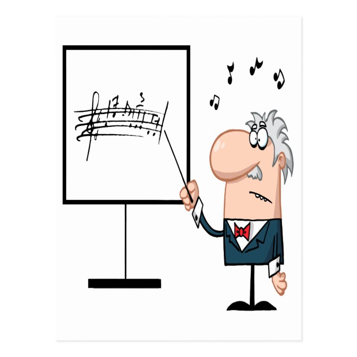 funny music professor teacher cartoon postcards