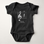 Funny Music Shh Quarter Rest And Fermata Musician Baby Bodysuit at Zazzle