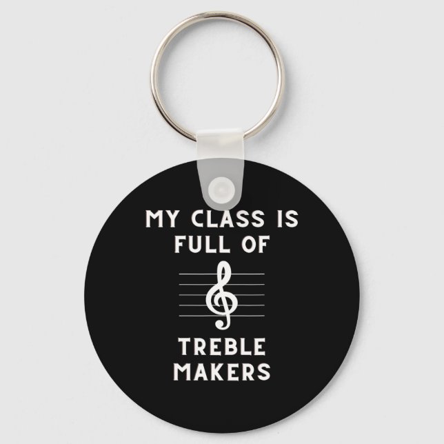 Funny Music Teacher Treble Music Note  Keychain (Front)