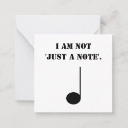 Funny Music Themed Not Just A Note Card