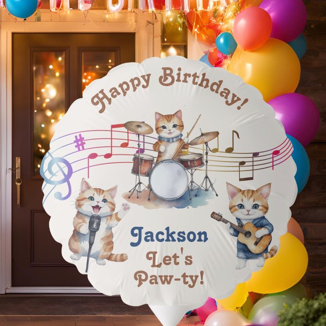Funny Musical Cats Karaoke Kids Birthday Party  Balloon (Creator Uploaded)