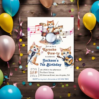 Funny Musical Cats Karaoke Kids Birthday Party