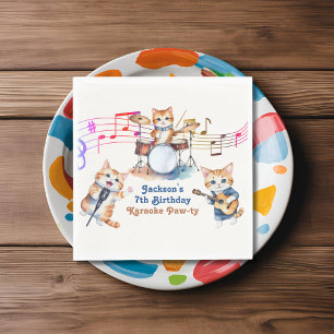 Funny Musical Cats Karaoke Kids Birthday Party  Napkins