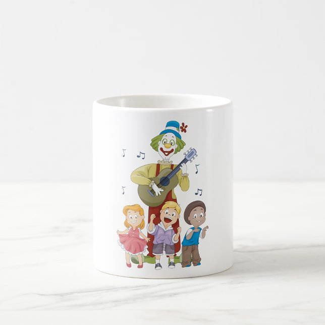 Funny Musical Clown with Dancing Children Coffee Mug (Creator Uploaded)