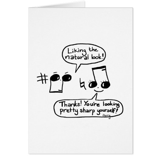 Funny Musical Compliments Cartoon: Version II Cards (Front)