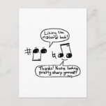 Funny Musical Compliments Cartoon: Version Ii Postcard at Zazzle