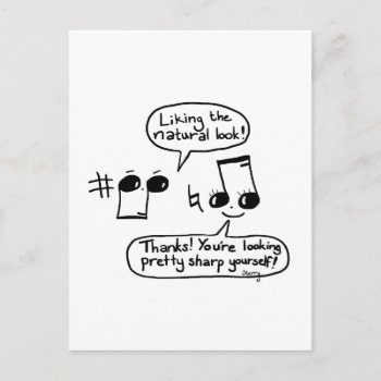 Funny Musical Compliments Cartoon: Version Ii Postcard by HannahSterryCartoons at Zazzle