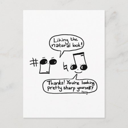 Funny Musical Compliments Cartoon: Version Ii Postcard