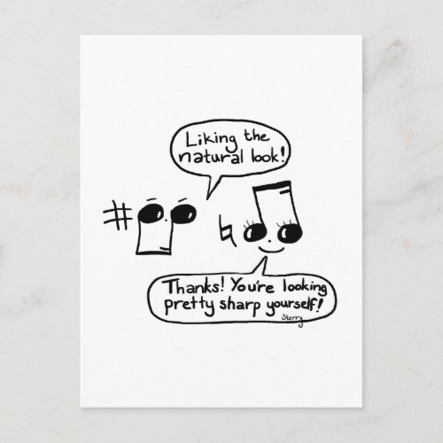 Funny Musical Compliments Cartoon Version II Postcard