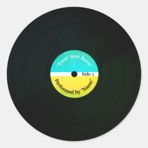 Funny musical cover vinyl record plate cover classic round sticker