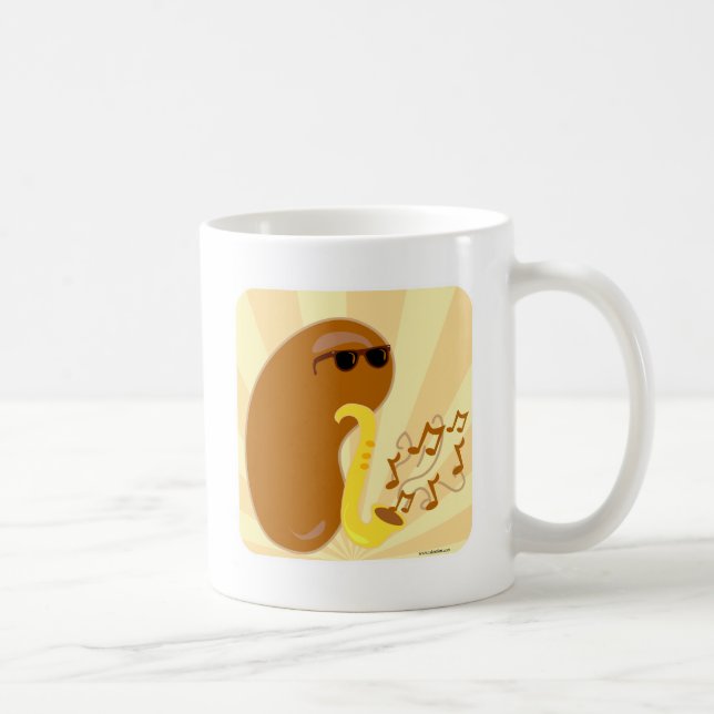 Funny Musical Fruit Bean Cartoon Character Coffee Mug (Right)