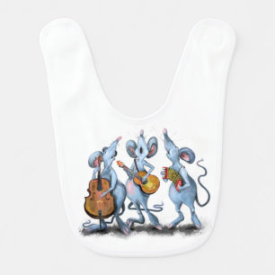 Funny Musical Mouse Baby Bib
