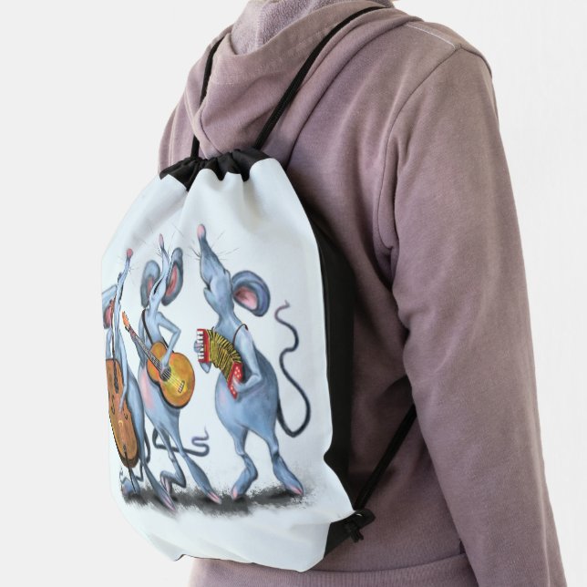 Funny Musical Mouse Drawstring Bag (Insitu)