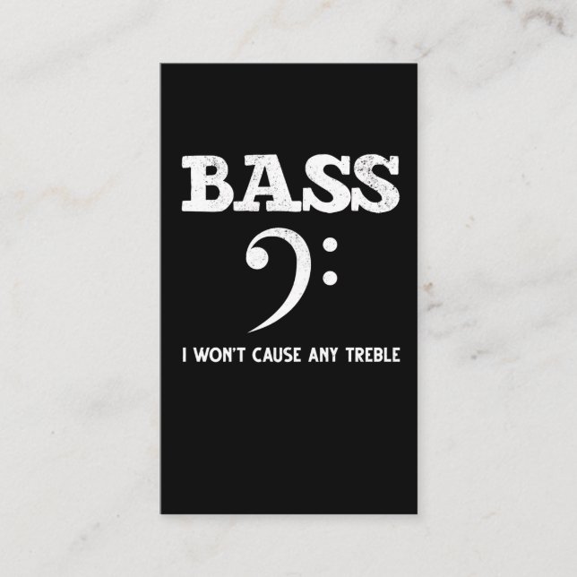 Funny Musical Treble Bass Player Business Card (Front)