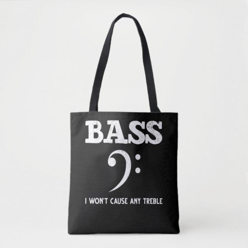Funny Musical Treble Bass Player Tote Bag