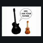 funny musician postcard<br><div class="desc">Guitar and ukulele cartoon.</div>