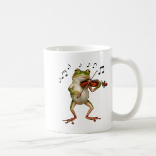 Funny Musician Violinist Cute Frog Playing Violin Coffee Mug