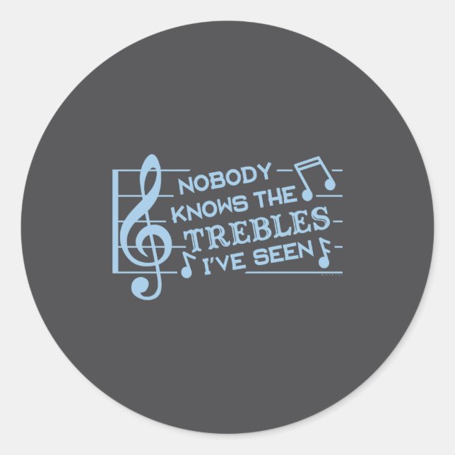 Funny Musicians Treble Joke Pun Music Teachers 2  Classic Round Sticker (Front)