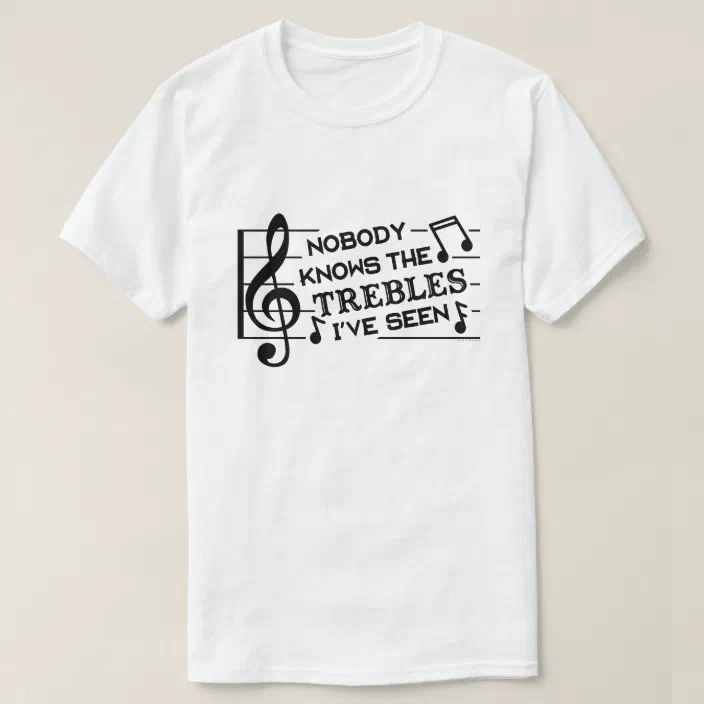 Good Bass Clef Players Stay Out of Treble Punny Music Joke Tshirt