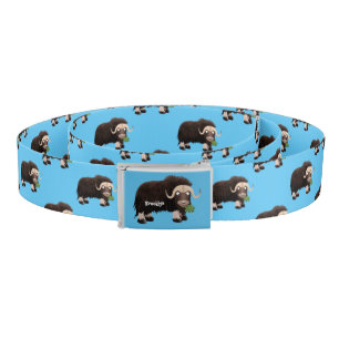 Funny musk ox cartoon illustration belt
