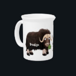Funny musk ox cartoon illustration  beverage pitcher<br><div class="desc">From the arctic circle comes our happy musk ox drawn in fun cartoon illustration style.</div>