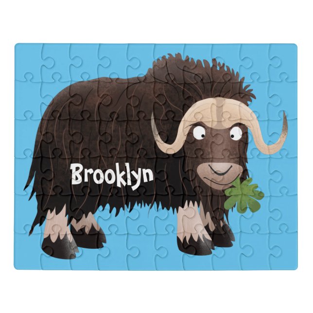 Funny musk ox cartoon illustration jigsaw puzzle (Puzzle Horizontal)