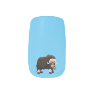 Funny musk ox cartoon illustration minx nail art