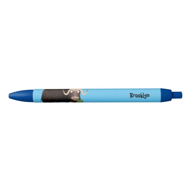 Funny musk ox cartoon illustration  pen (Front)