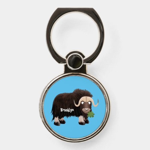 Funny musk ox cartoon illustration  phone ring stand