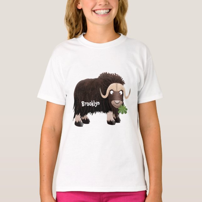 Funny musk ox cartoon illustration  T-Shirt (Front)