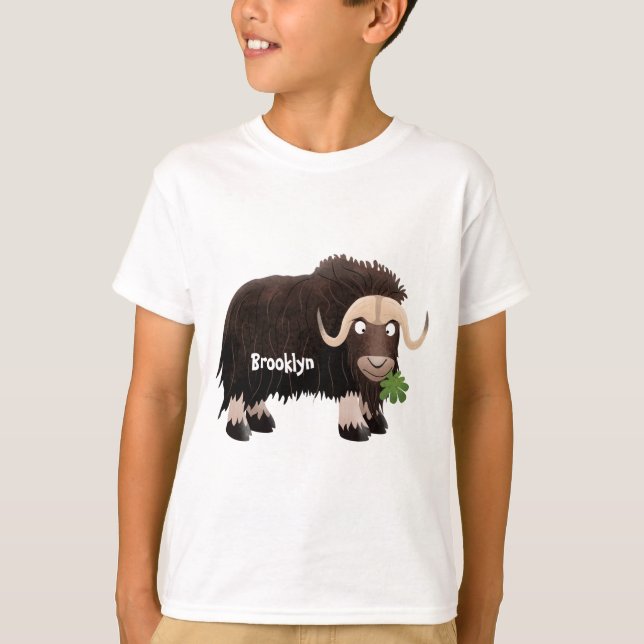 Funny musk ox cartoon illustration T-Shirt (Front)
