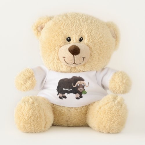 Funny musk ox cartoon illustration teddy bear