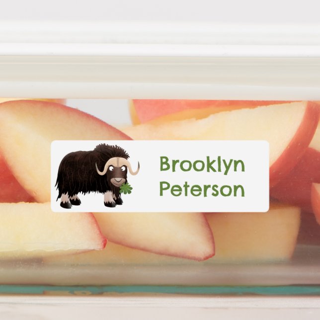 Funny musk ox cartoon personalized labels (Affixed)