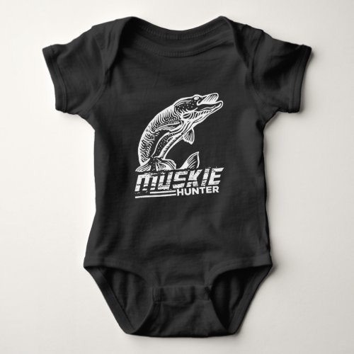 Funny Muskellunge Fish Muskie Hunter Musky Fishing Baby Bodysuit