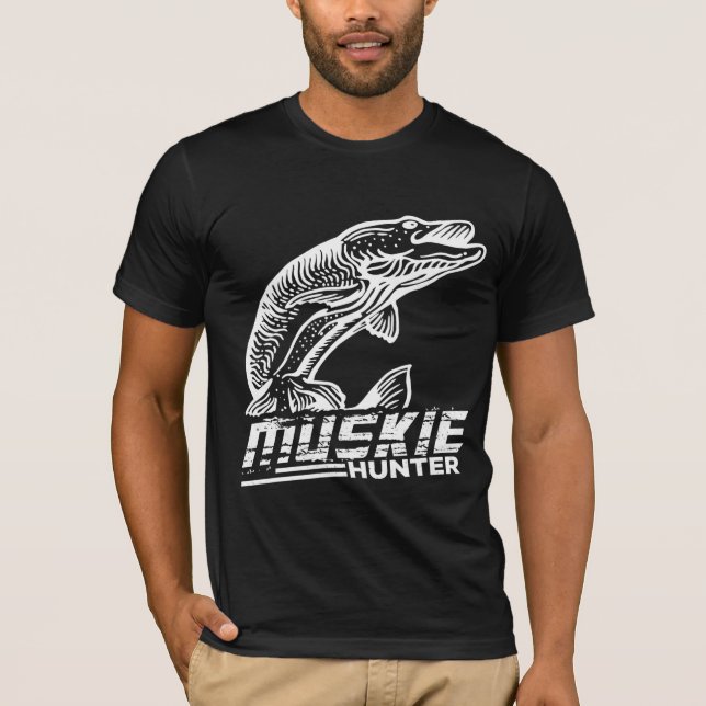 Funny Muskellunge Fish Muskie Hunter Musky Fishing T-Shirt (Front)