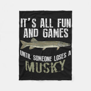 Funny Musky Fishing Muskellunge Freshwater Fish An Fleece Blanket