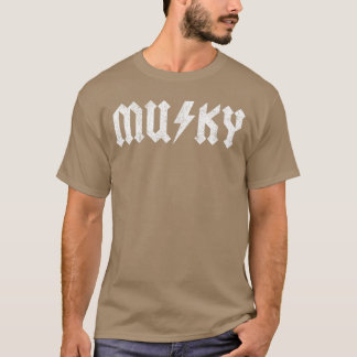 Funny Musky Fishing Vintage Rock Music Band Father T-Shirt