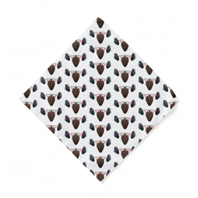 Funny mussel working out cartoon illustration  bandana (Front)