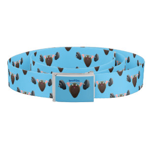 Funny mussel working out cartoon illustration belt