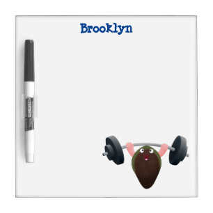 Funny mussel working out cartoon illustration dry erase board