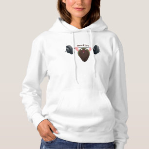 Funny mussel working out cartoon illustration hoodie