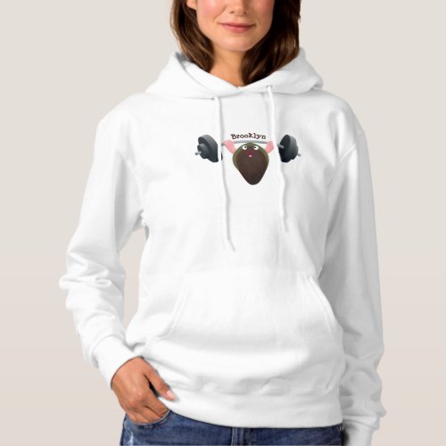 Funny mussel working out cartoon illustration hoodie