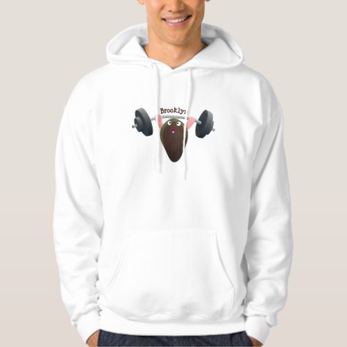 Funny mussel working out cartoon illustration hoodie