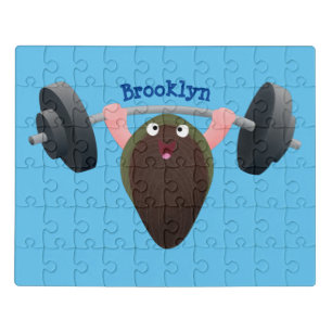 Funny mussel working out cartoon illustration jigsaw puzzle