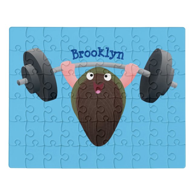 Funny mussel working out cartoon illustration jigsaw puzzle (Puzzle Horizontal)