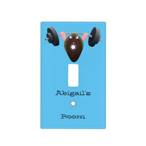 Funny mussel working out cartoon illustration  light switch cover